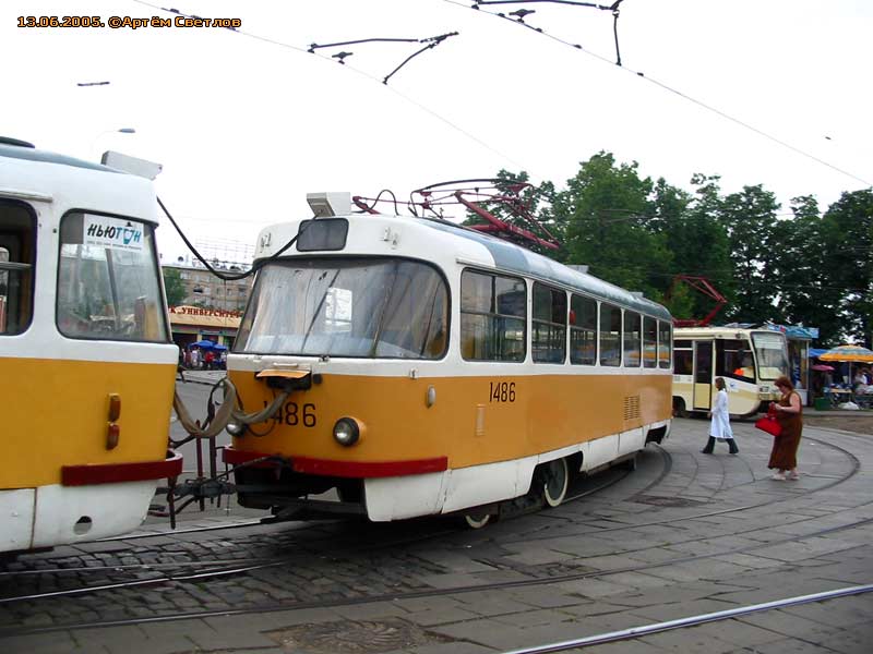 Москва, Tatra T3SU № 1486