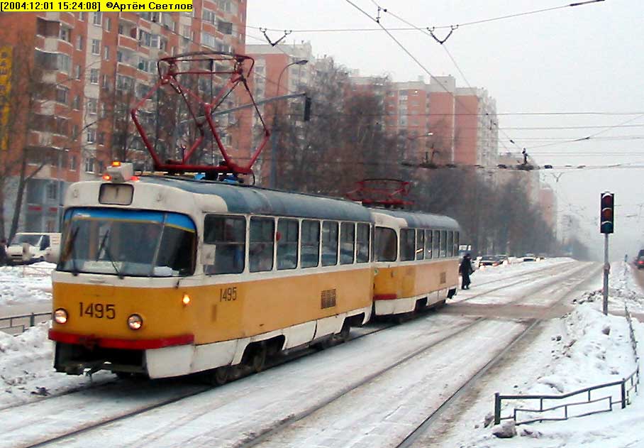 Москва, Tatra T3SU № 1495