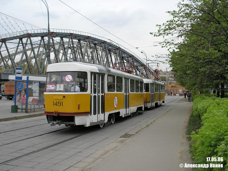 Москва, Tatra T3SU № 1491