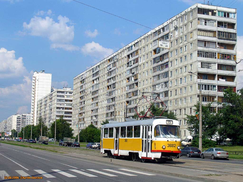 Москва, Tatra T3SU № 3682