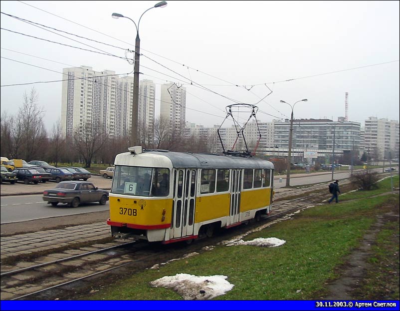 Москва, Tatra T3SU № 3708