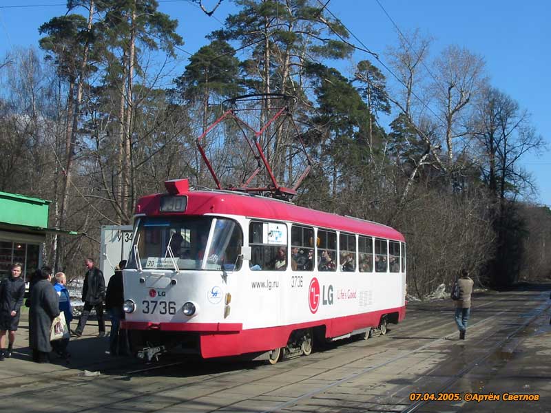 Москва, Tatra T3SU № 3736