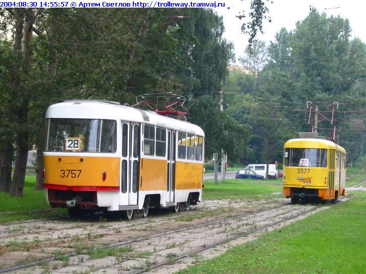 Москва, Tatra T3SU № 3757; Москва, Tatra T3SU № 3577