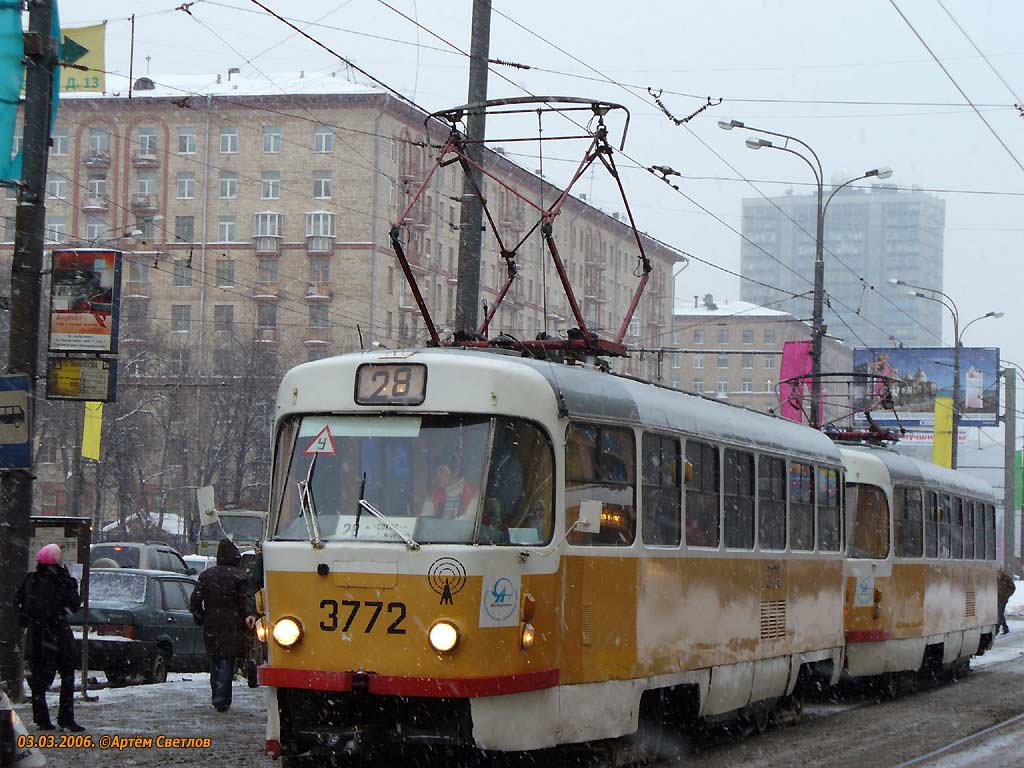 Moscow, Tatra T3SU № 3772