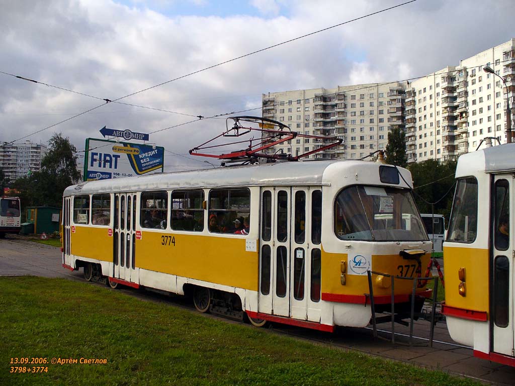 Moscou, Tatra T3SU N°. 3774