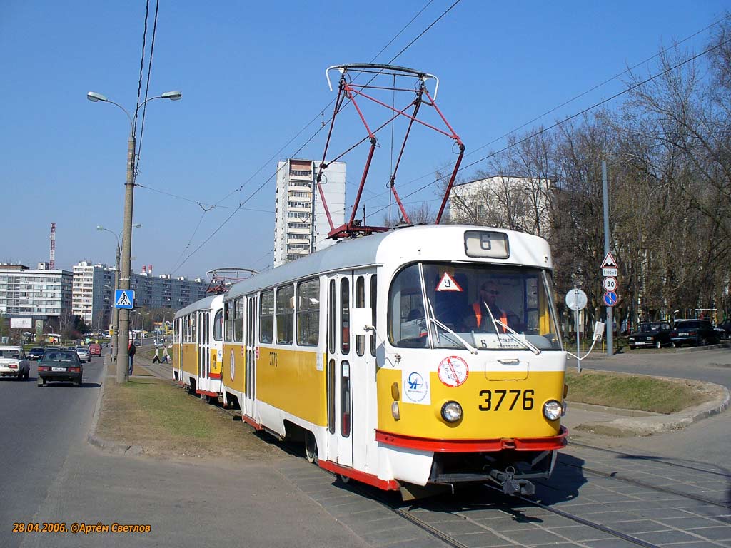 Москва, Tatra T3SU № 3776