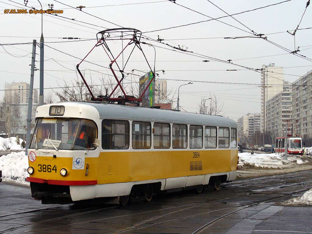 Moscou, Tatra T3SU N°. 3864