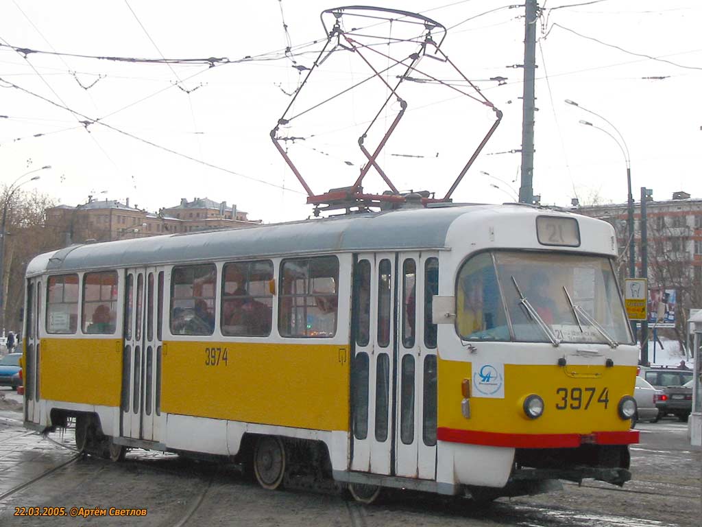 Москва, Tatra T3SU № 3974