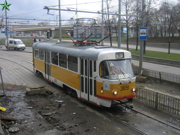 Moscow, Tatra T3SU # 3651