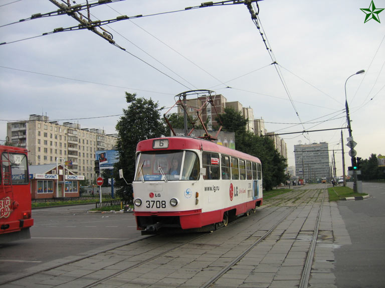Москва, Tatra T3SU № 3708