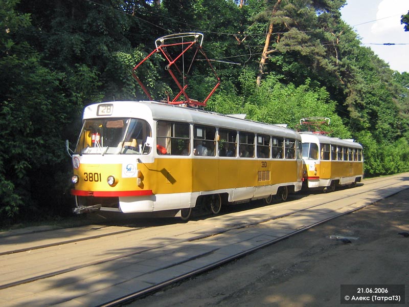 Москва, Tatra T3SU № 3801