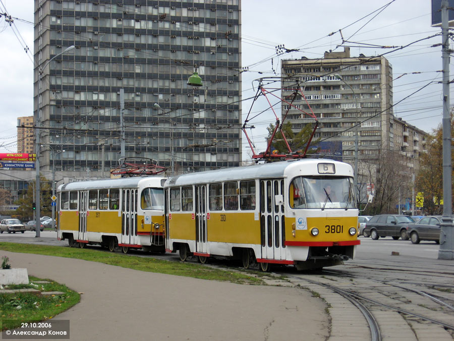 Москва, Tatra T3SU № 3801