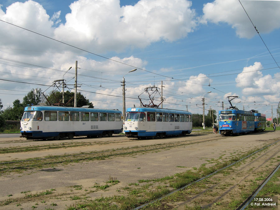 Tula, Tatra T3SU č. 34; Tula, Tatra T3SU č. 91; Tula, Tatra T3DC1 č. 45