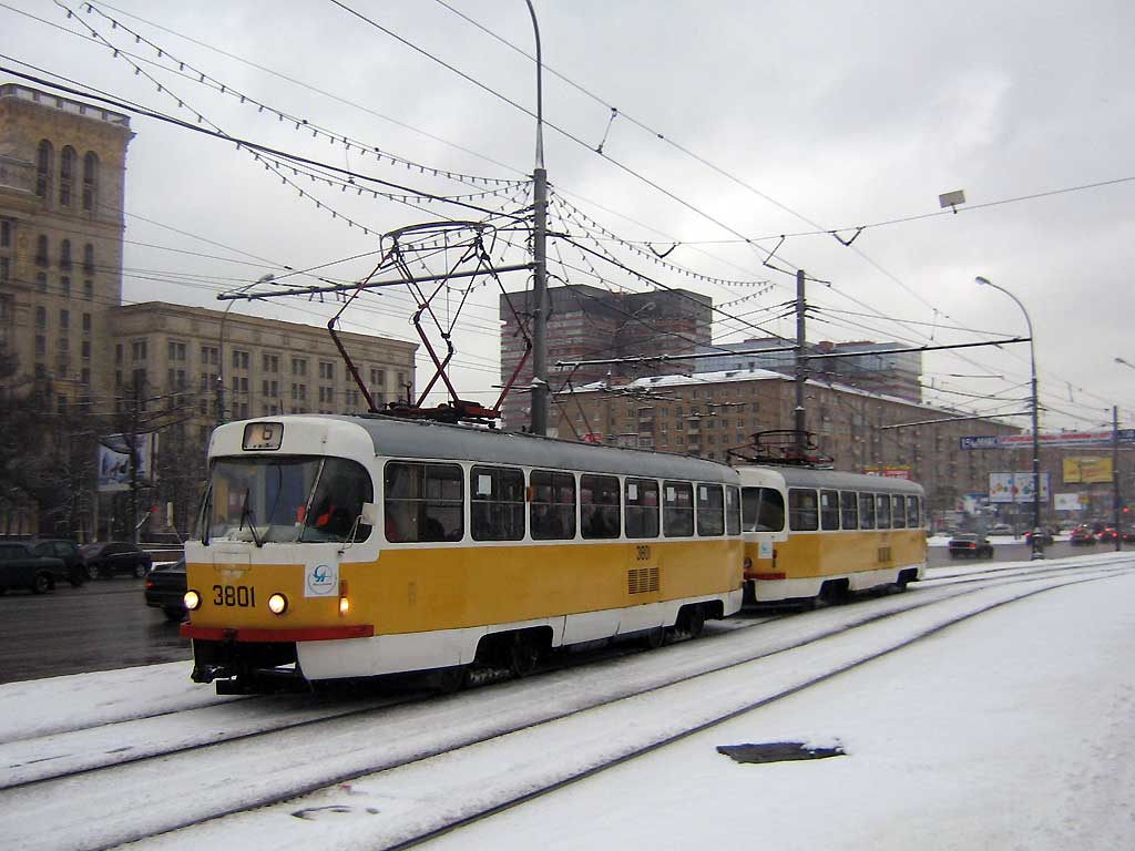 Москва, Tatra T3SU № 3801