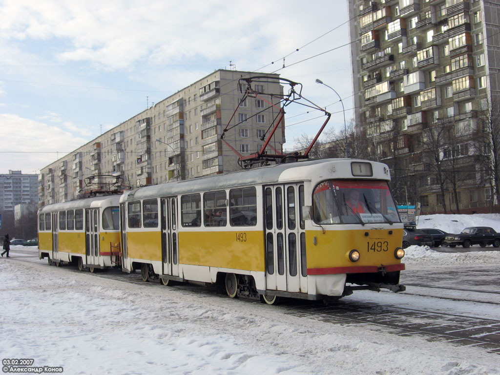 Москва, Tatra T3SU № 1493