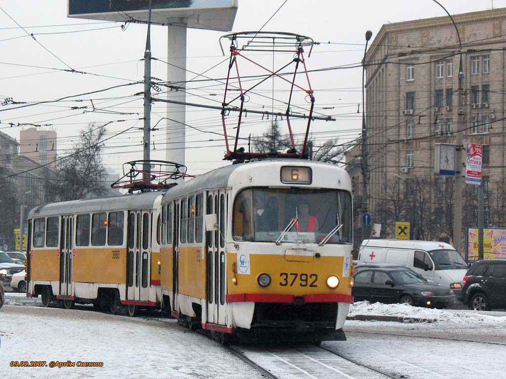 Москва, Tatra T3SU № 3792