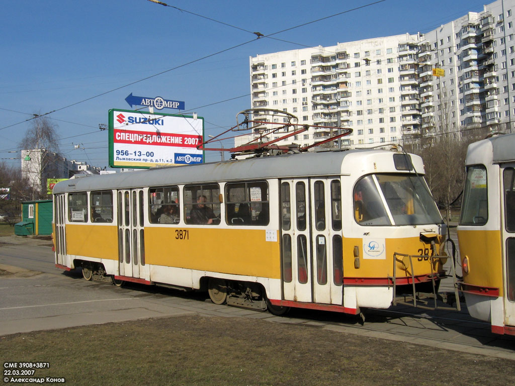 Москва, Tatra T3SU № 3871