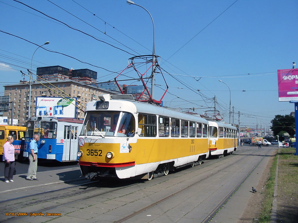 Москва, Tatra T3SU № 3652