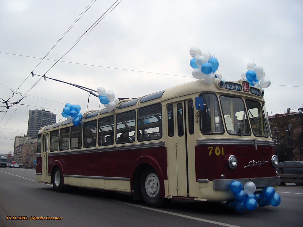 Moscova, SVARZ MTBES nr. 701; Moscova — Parade to 70 year of Moscow Trolleybus on November 15, 2003