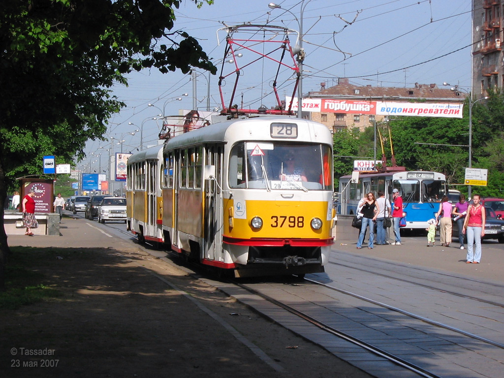 Москва, Tatra T3SU № 3798