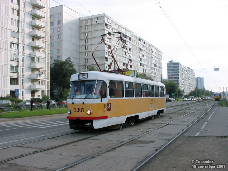 Moscow, Tatra T3SU № 3301