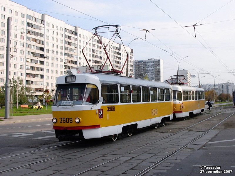 Москва, Tatra T3SU № 3908
