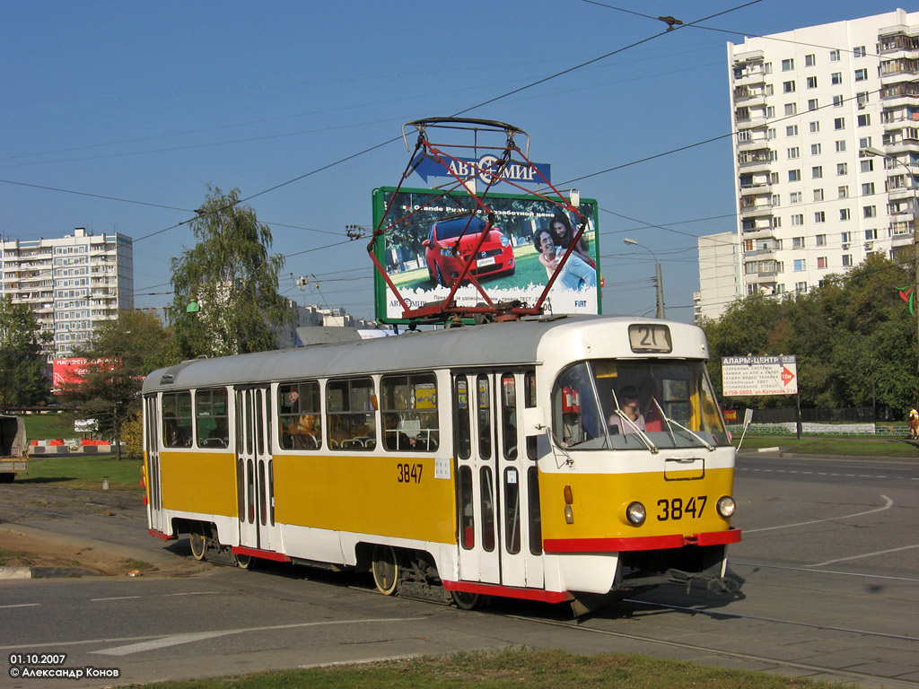 Москва, Tatra T3SU № 3847