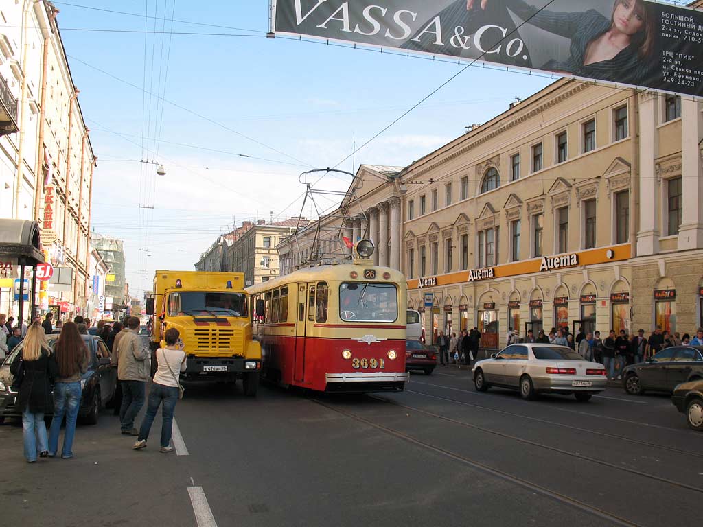 Sankt Peterburgas, LM-49 nr. 3691; Sankt Peterburgas — Parade of the 100th birthday of St. Petersburg tram