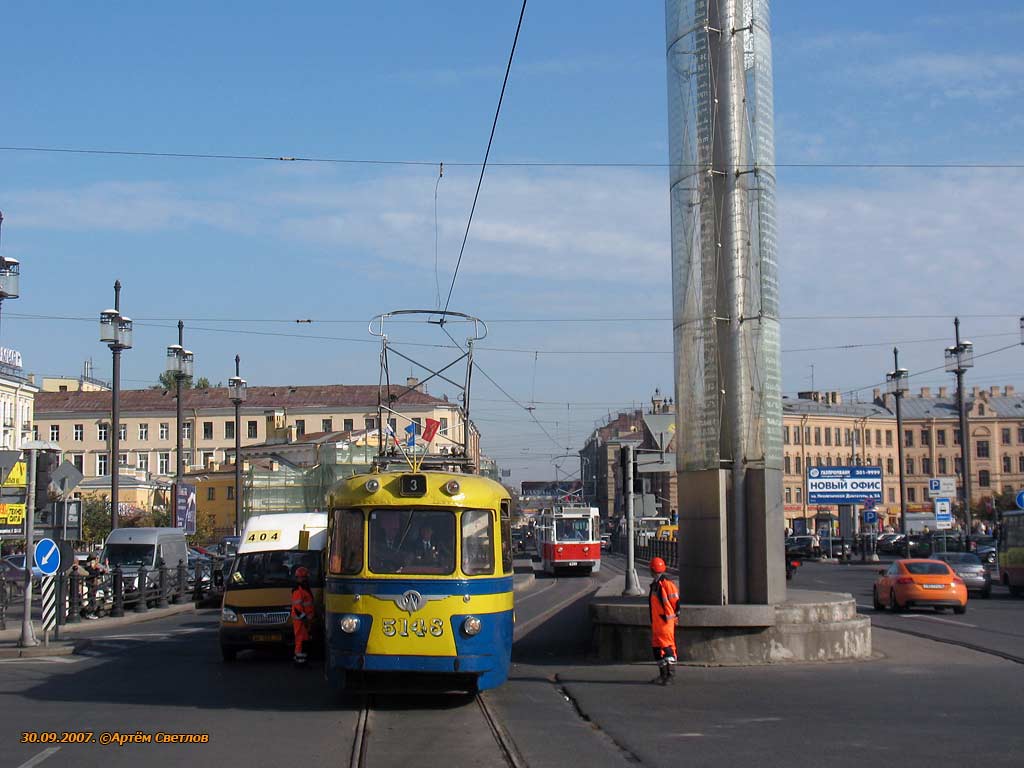 Saint-Petersburg, LM-57 # 5148; Saint-Petersburg — Parade of the 100th birthday of St. Petersburg tram