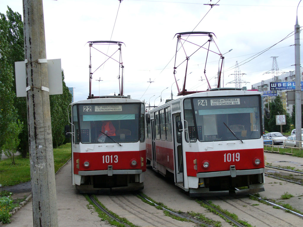Самара, Tatra T6B5SU № 1013; Самара, Tatra T6B5SU № 1019; Самара — Конечные станции и кольца (трамвай)