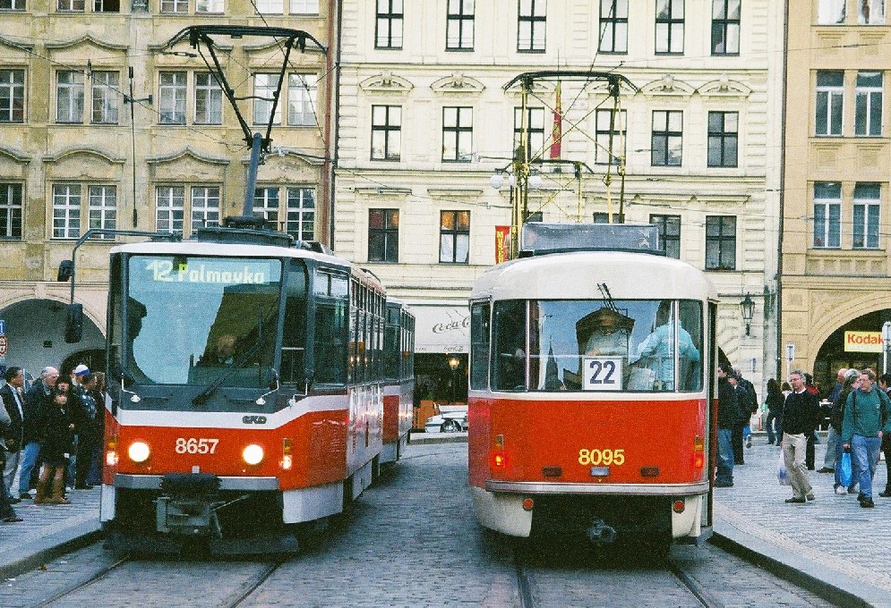 Прага, Tatra T6A5 № 8657; Прага, Tatra T3M № 8095