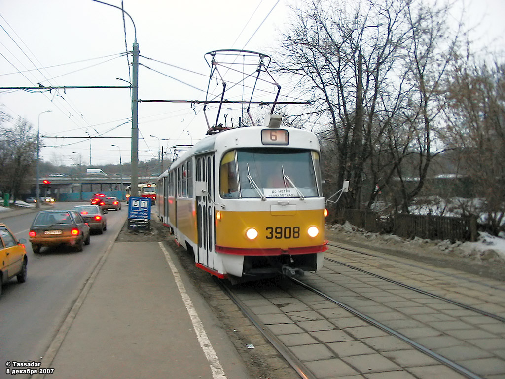 Moscou, Tatra T3SU N°. 3908