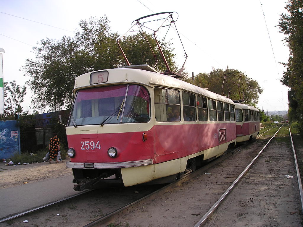 Волгоград, Tatra T3SU (двухдверная) № 2594; Волгоград, Tatra T3SU (двухдверная) № 2596