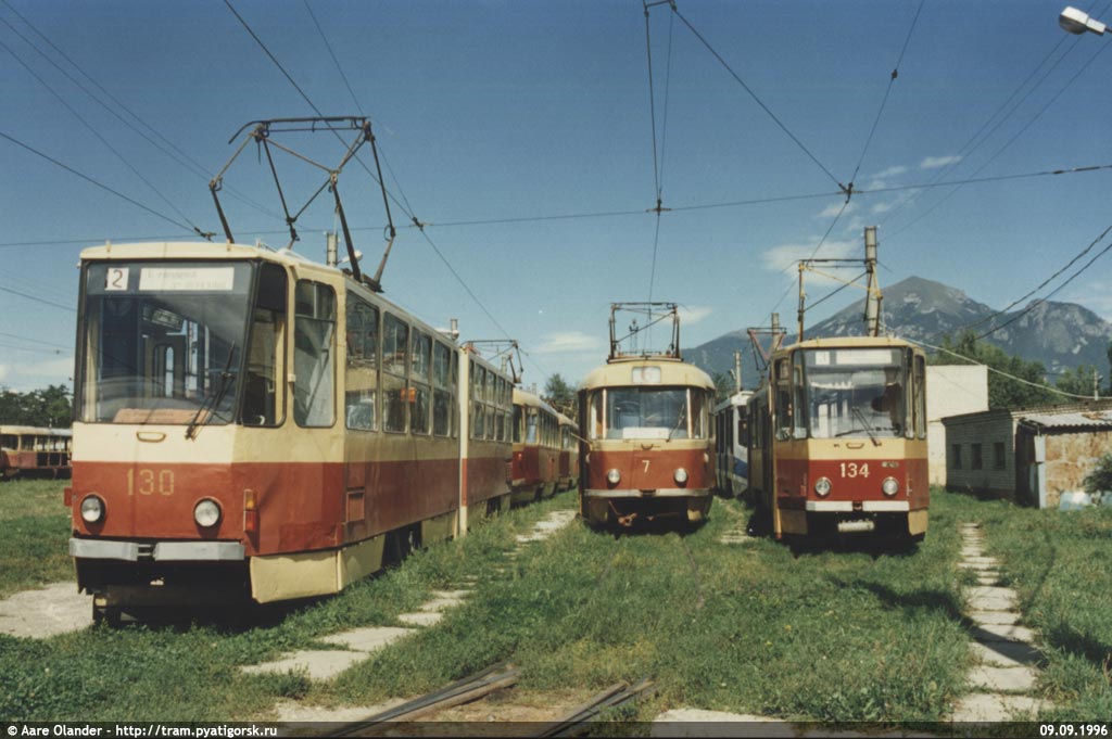 Pyatigorsk, Tatra KT4SU Nr 130; Pyatigorsk, Tatra T3SU (2-door) Nr 7; Pyatigorsk, Tatra KT4SU Nr 134
