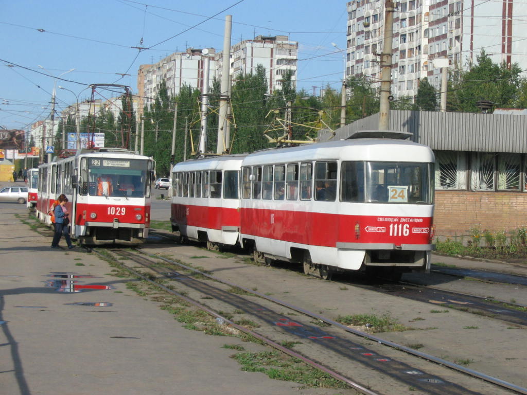Самара, Tatra T6B5SU № 1029; Самара, Tatra T3SU (двухдверная) № 1116; Самара — Конечные станции и кольца (трамвай)