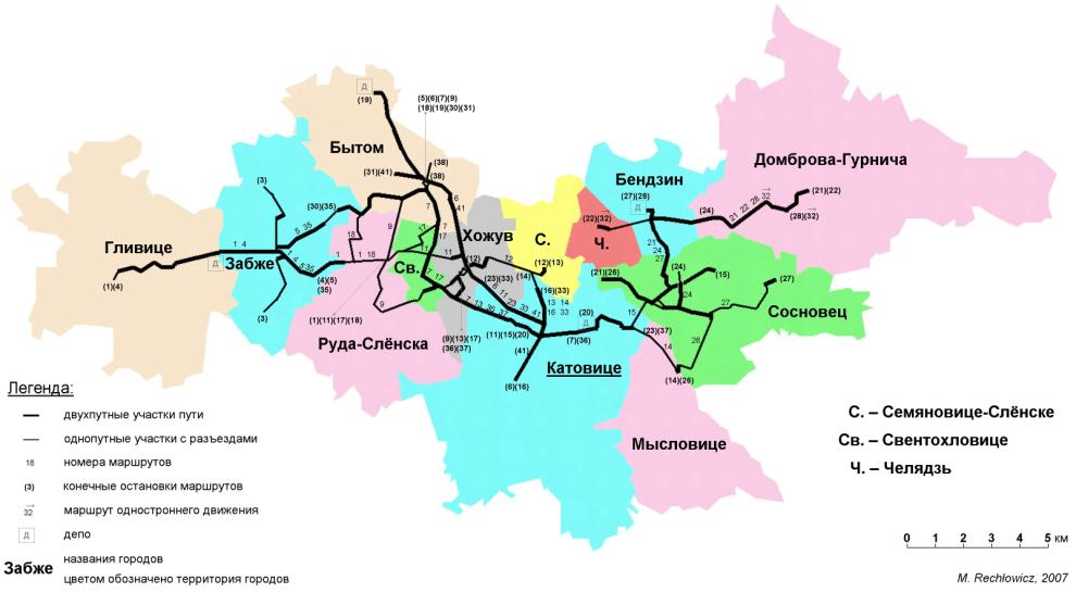 Silesia trams — Maps