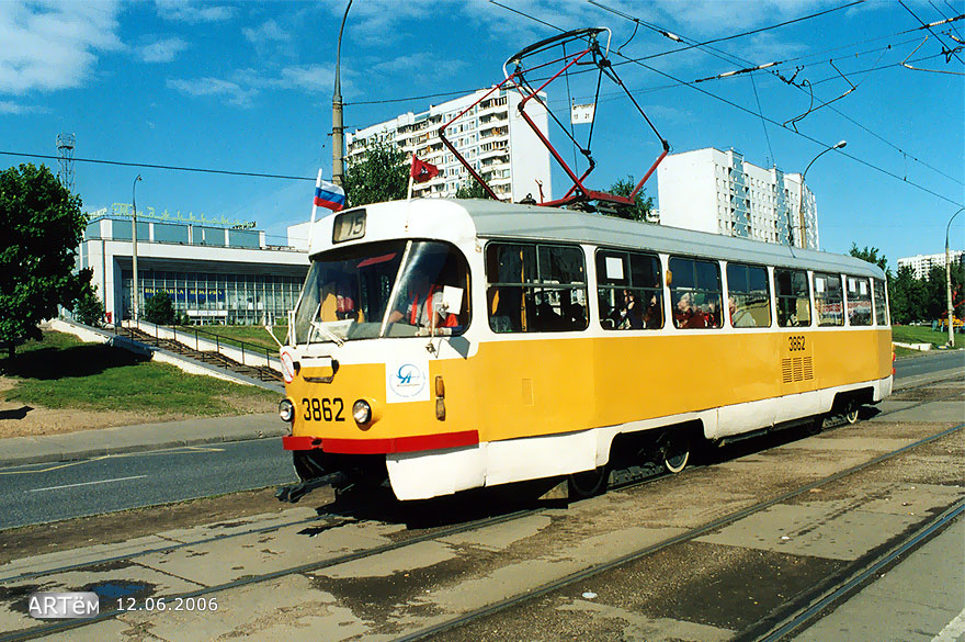 Москва, Tatra T3SU № 3862