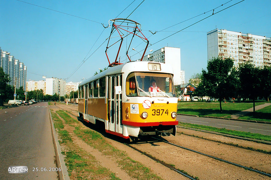 Москва, Tatra T3SU № 3974