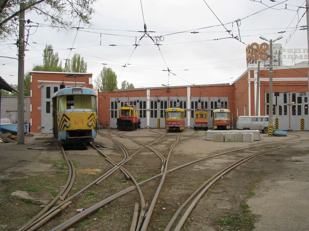 Volgograd, Tatra T3SU (2-door) # 64; Volgograd, GS-4 # 8; Volgograd, Tatra T3SU (2-door) # 2497; Volgograd, Electric locomotive # МВ-84; Volgograd, Tatra T3SU # 5739; Volgograd — VETA Plant