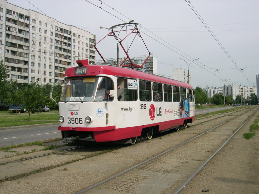 Москва, Tatra T3SU № 3906
