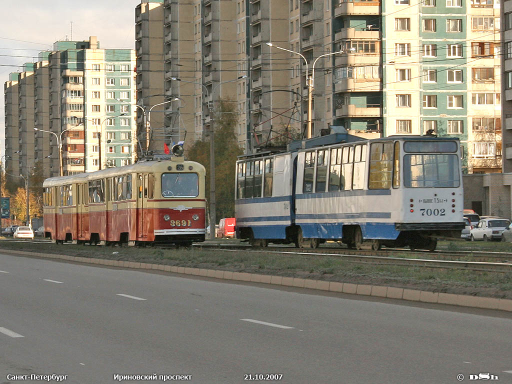 Санкт-Петербург, ЛВС-86К № 7002; Санкт-Петербург, ЛМ-49 № 3691