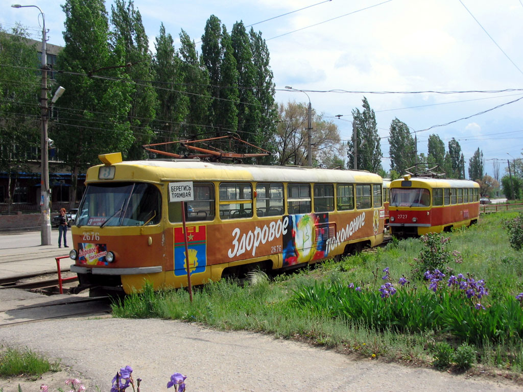 Волгоград, Tatra T3SU (двухдверная) № 2676; Волгоград, Tatra T3SU № 2727