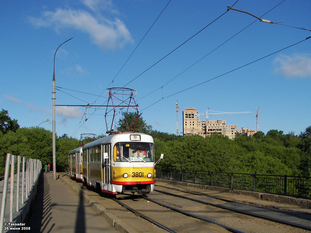 Москва, Tatra T3SU № 3801