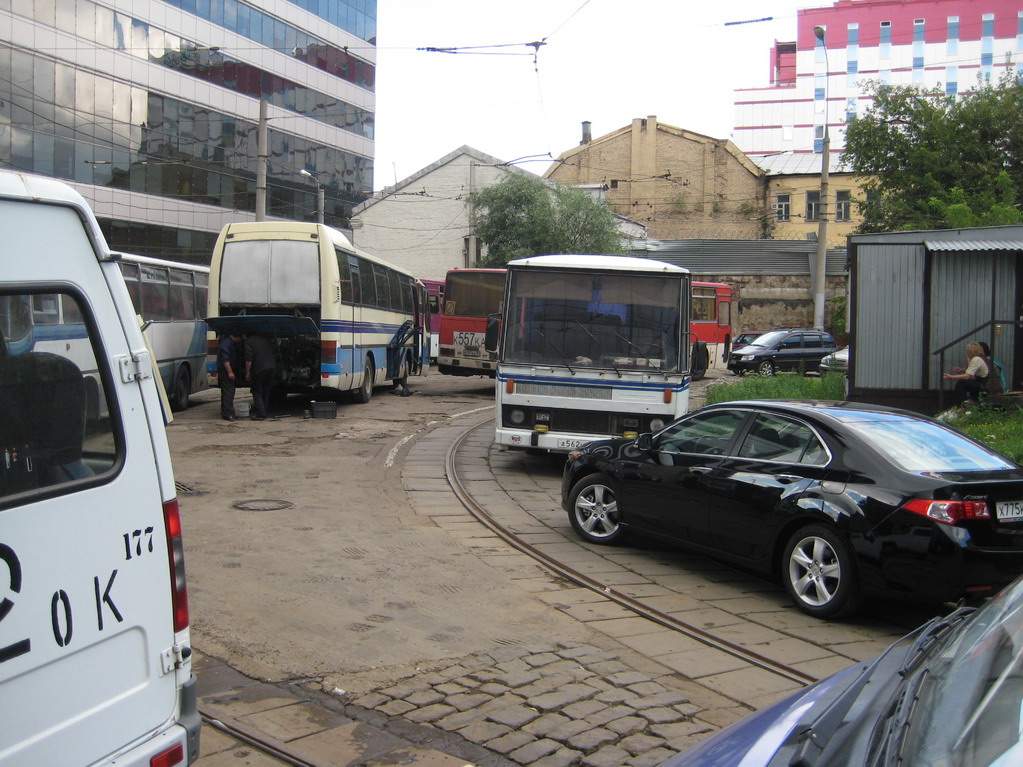 Maskva — Clousure of tramway line on Lesnaya street