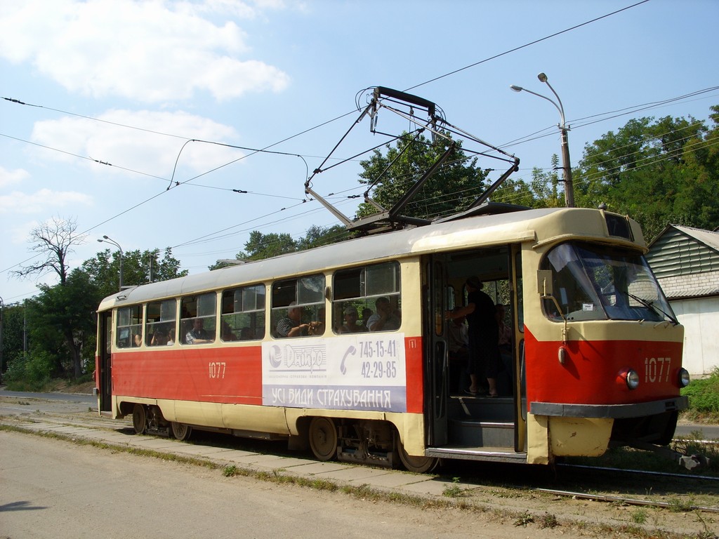 Днепр, Tatra T3SU (двухдверная) № 1077