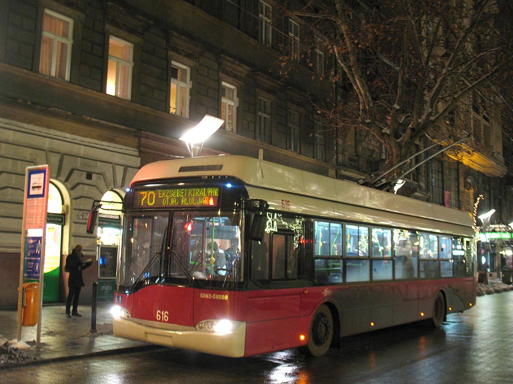 Budapešť, Solaris Trollino II 12 Ganz-Škoda B č. 616