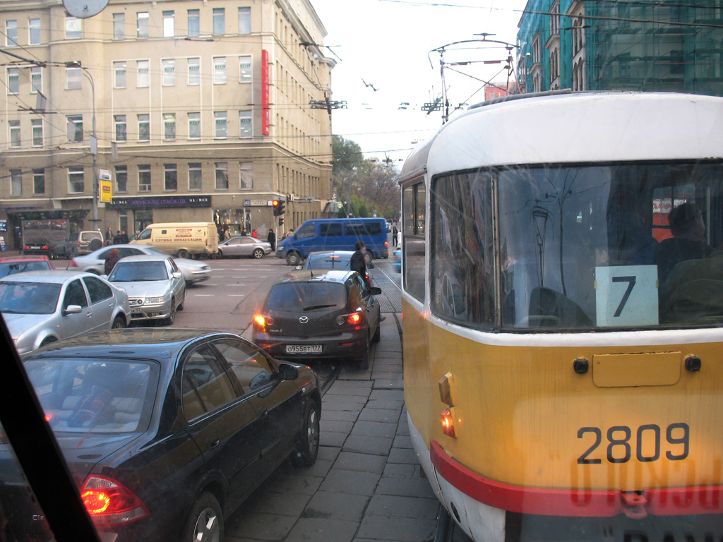 Москва, Tatra T3SU № 2809; Москва — Виды из кабины трамвая