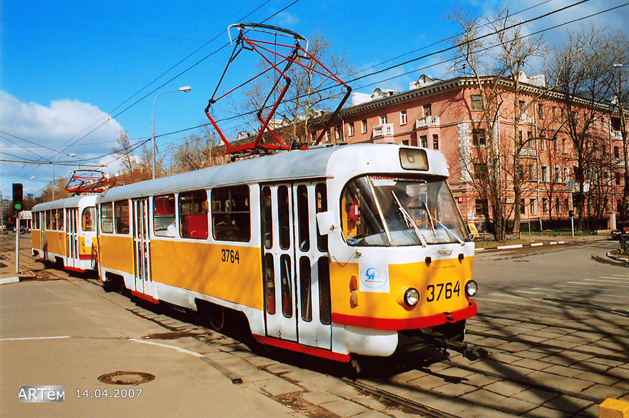 Moscow, Tatra T3SU № 3764