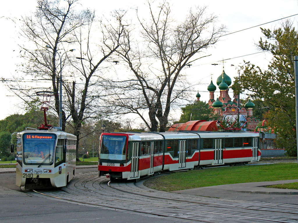 Maskava, 71-619A № 2140; Maskava, Tatra KT3R № 2255