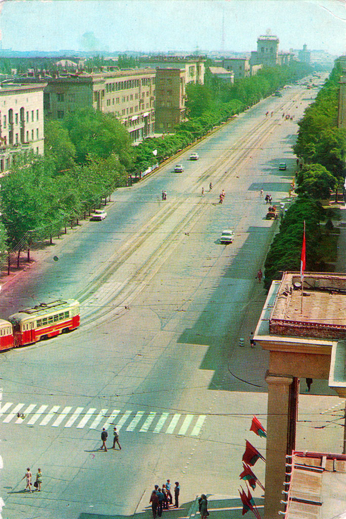 Запорожье — Неопознанные трамваи: КТМ-1, КТП-1; Запорожье — Трамвайная линия на проспекте Ленина (Соборном); Запорожье — Троллейбусные линии